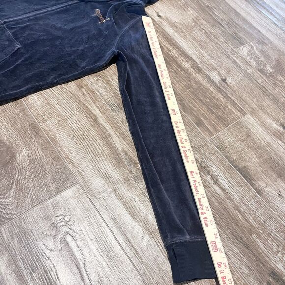 Victoria’s Secret Pink Hoodie Medium Black Gold Sequin Bling Vintage Full Zip - Picture 16 of 16